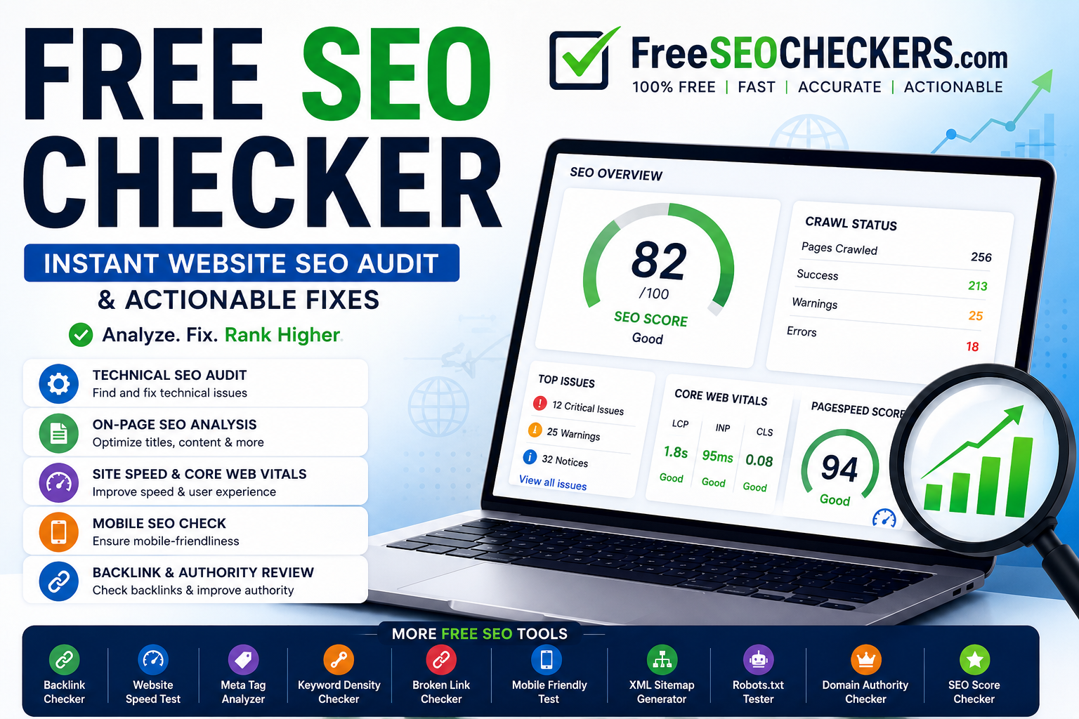 Free SEO Checker Tool - Instant Website SEO Audit & Analysis